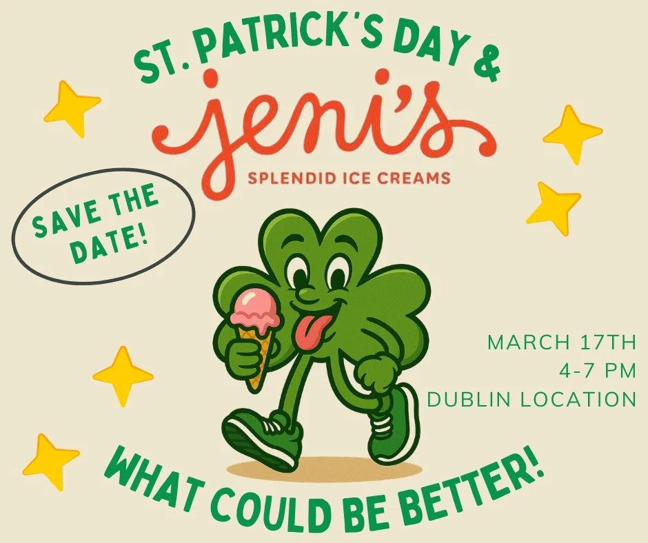 Join us at Jeni's Splendid Ice Creams (Dublin) next Tuesday 3/17- St. Patrick's Day- for some DO-GOOD ice cream! Your purchase between 4-7pm supports the Buddy Box Program and helps us reach more hungry weekend bellies!

#buddyboxes #eaticecream #fee
