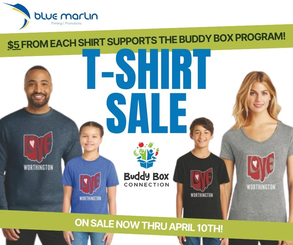 Get in the Worthington spirit and wear the love! Grab your Love Worthington shirt and make a difference while looking great.
For every shirt sold, $5 goes directly to Buddy Box Connection, helping provide a Buddy Box to a child in need in the Worthin