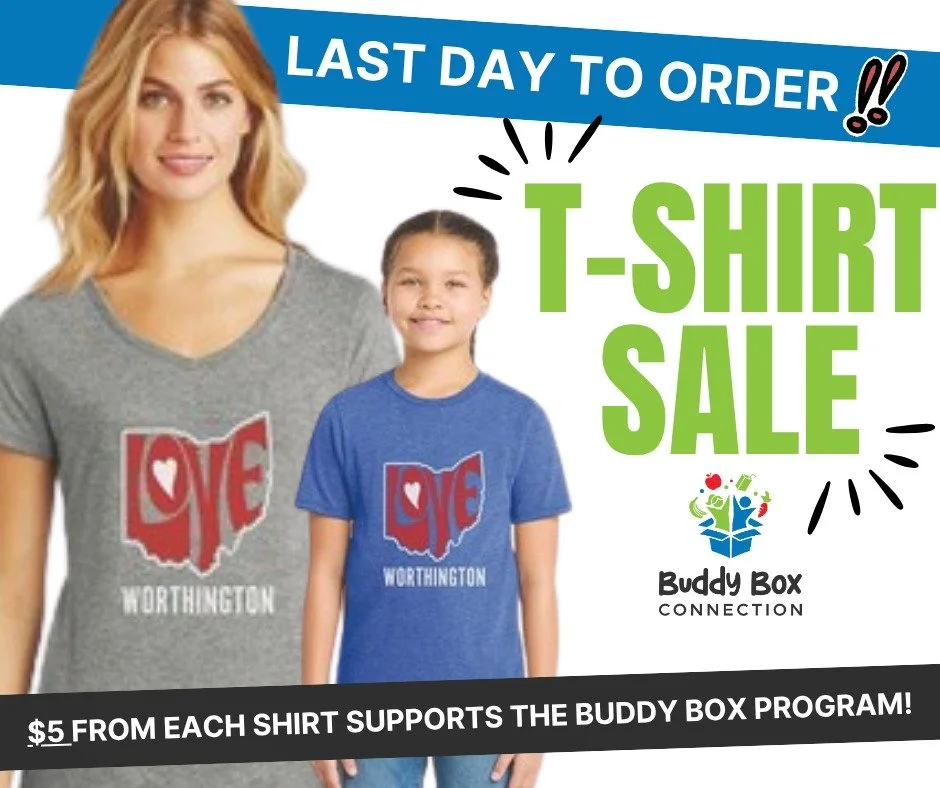 Today is the LAST day to order your Love Worthington T-shirt! ❤️
Show your love for Worthington and make a difference&mdash;$5 from every shirt sold goes directly to Buddy Box Connection to help feed local kids in need over the weekend.
Wear your hea
