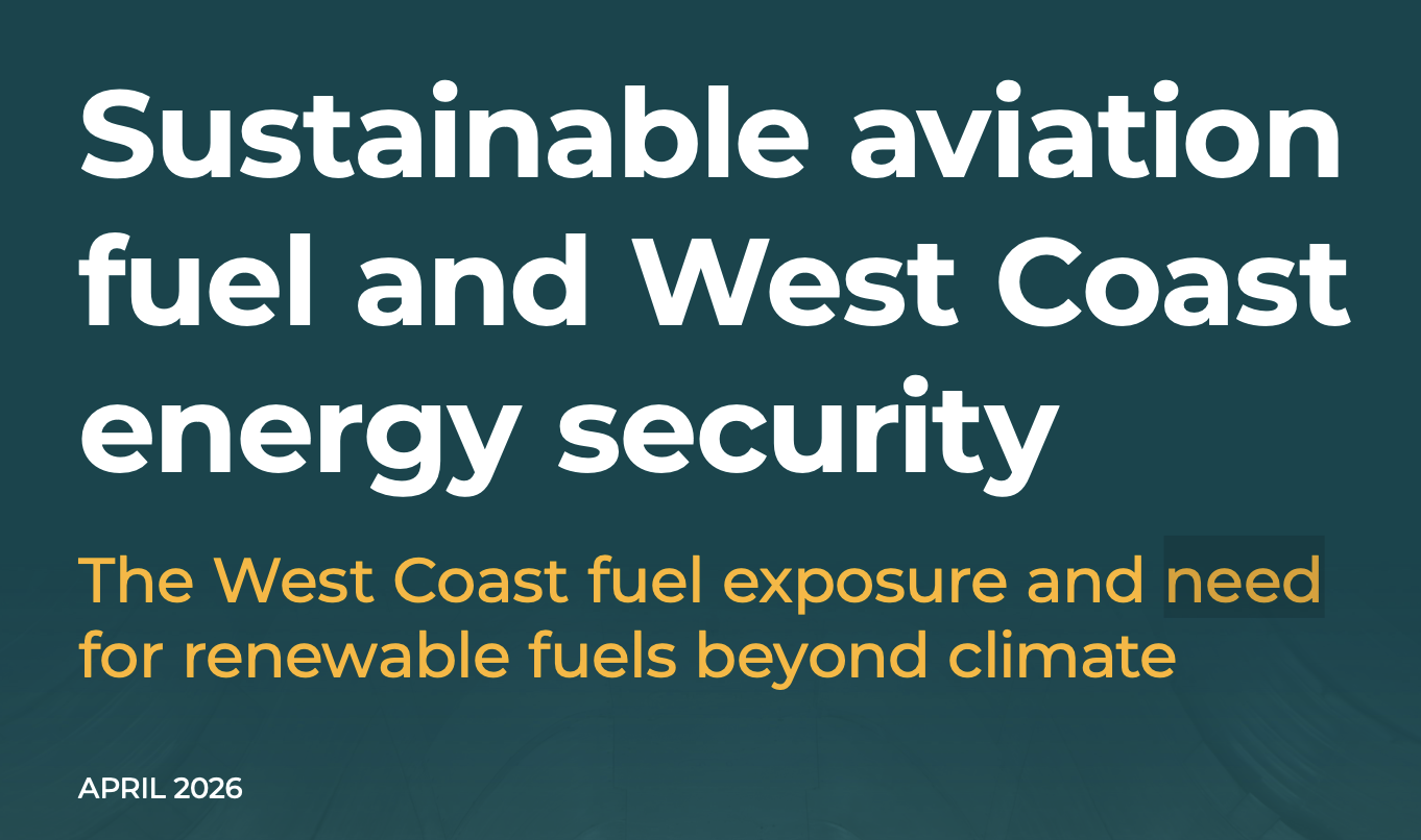 Liat Carlyle, Sustainable aviation fuel and West Coast energy security