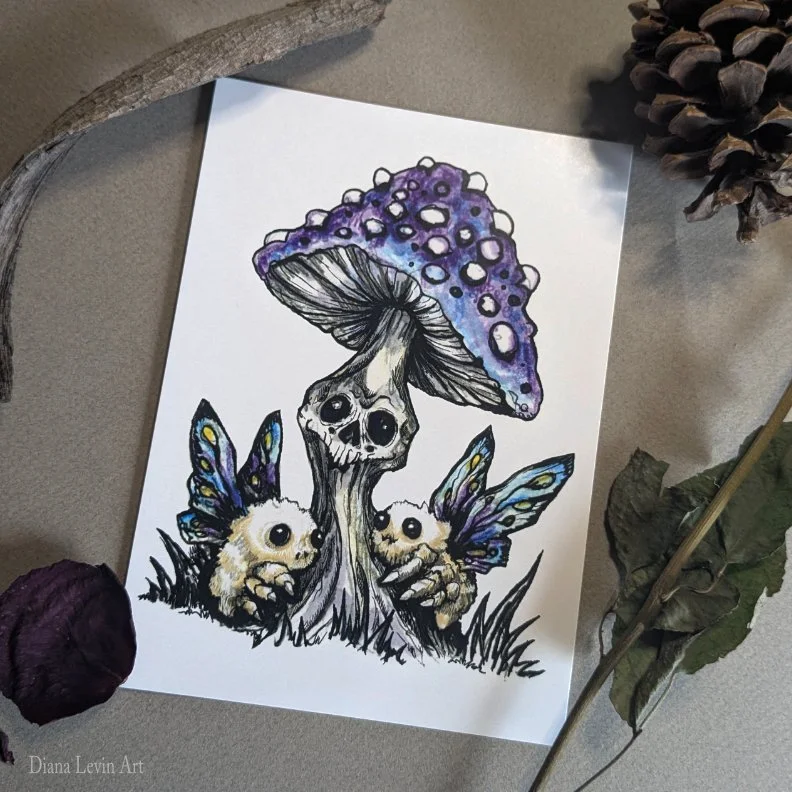 Happy Shrooms 5" x 7" Art Print