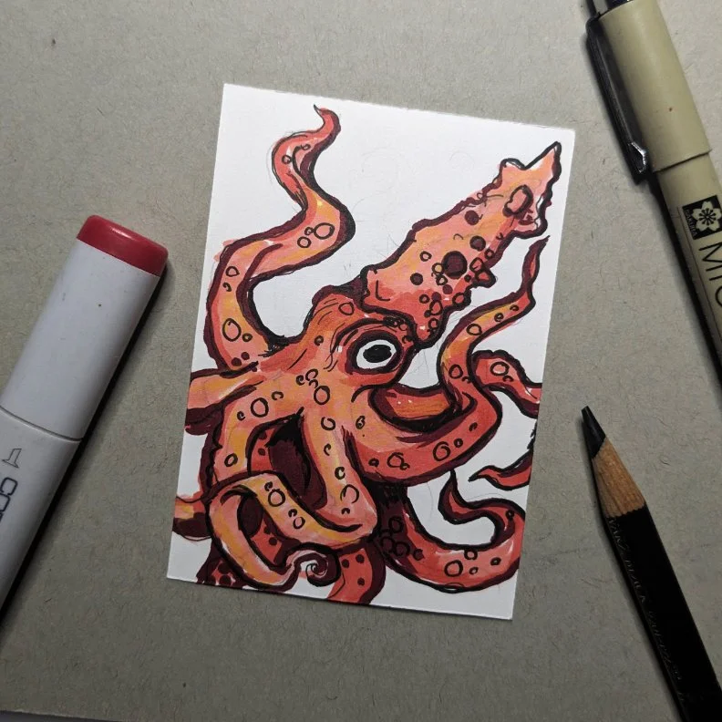 Squido Mini Original 2.5" x 3.5" Drawing