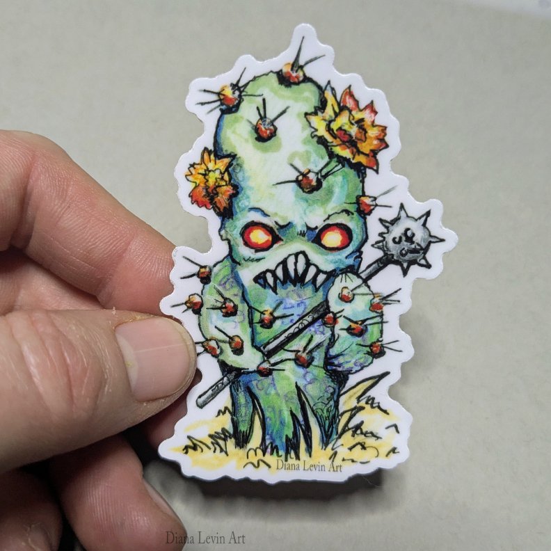 Prickly Soldier Cacti - 3"  Sticker