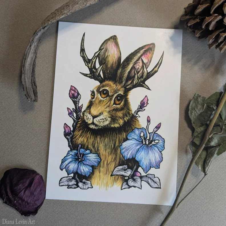Three Eye Jackalope 5" x 7" Art Print