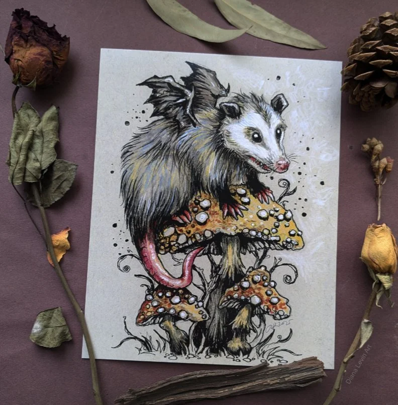 Friendly Goblin Racoon 8" x 10" Art Print