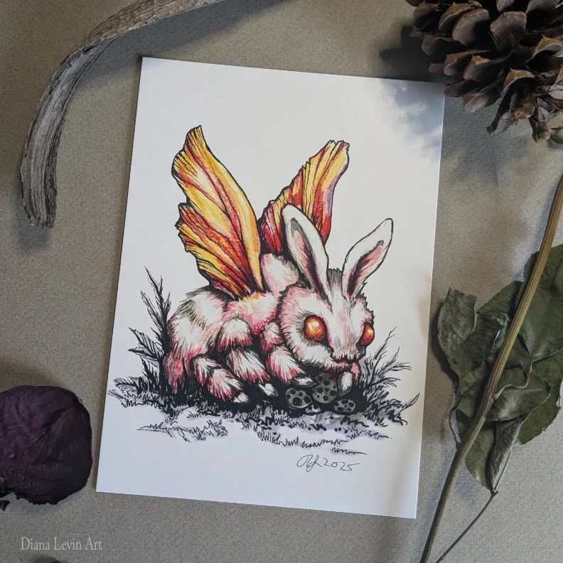 Pretty Pink Moth 5" x 7" Art Print