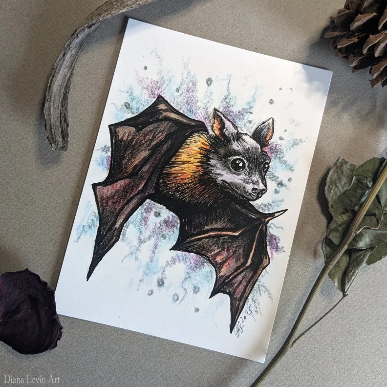 Flying Mouse Bat 5" x 7" Art Print