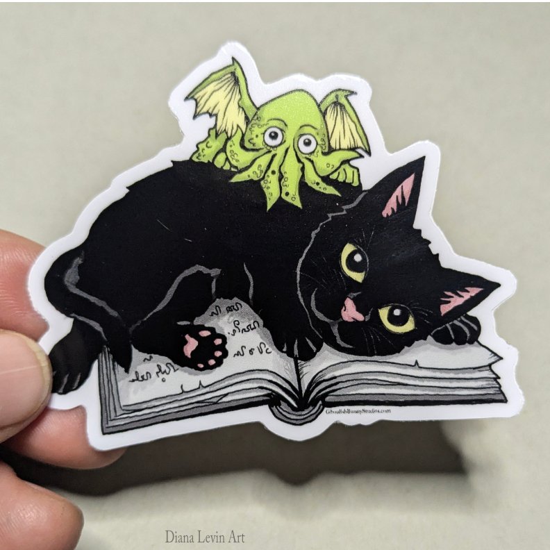 Black Cat & Cthulhu- 3"  Sticker