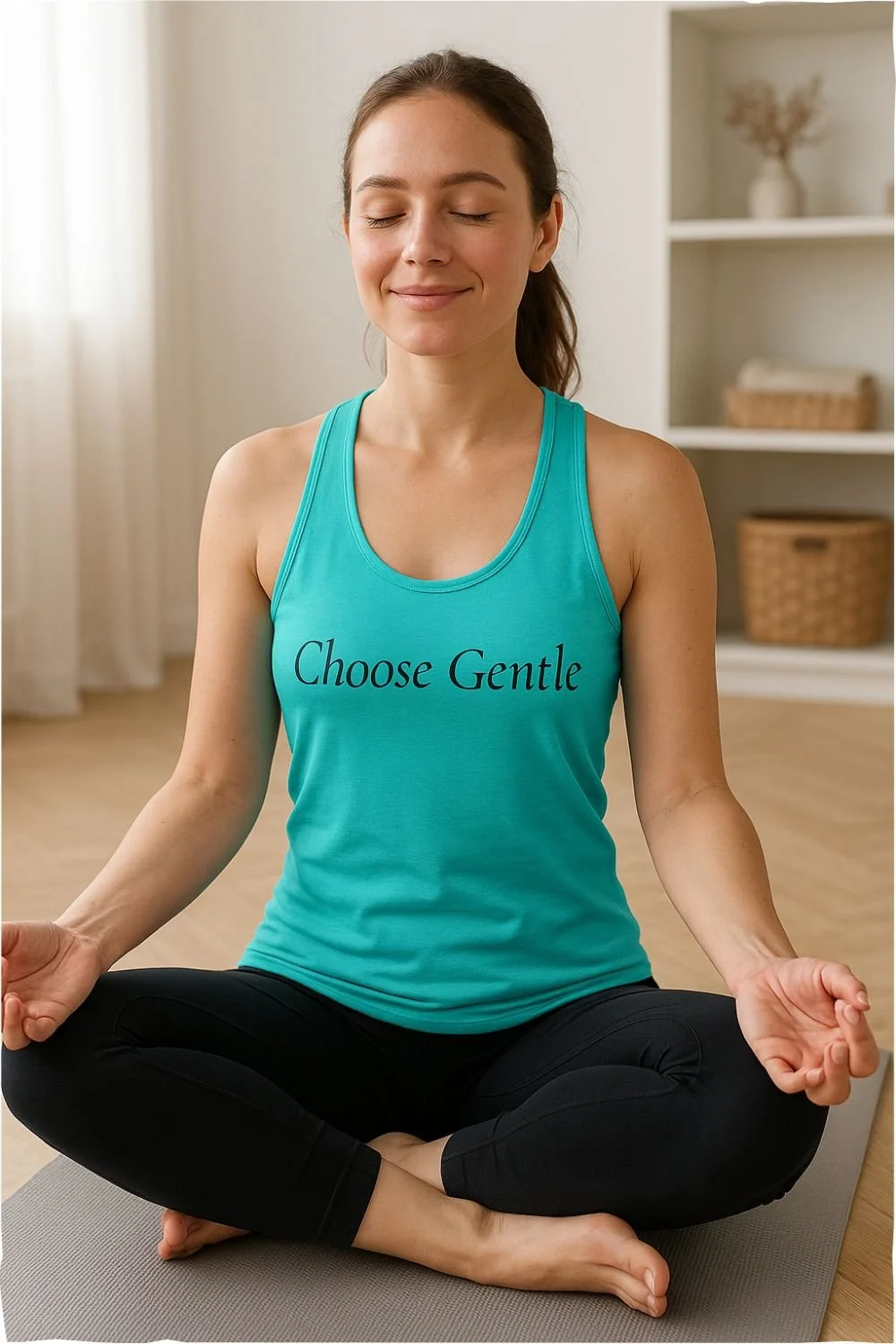 “Choose Gentle” Racerback Tank | January Collection | Minimalist Self-Compassion Top for Moms