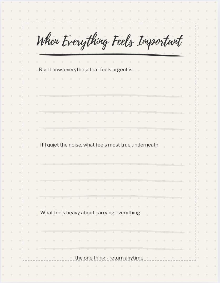 The One Thing: A Practice You Can Return To