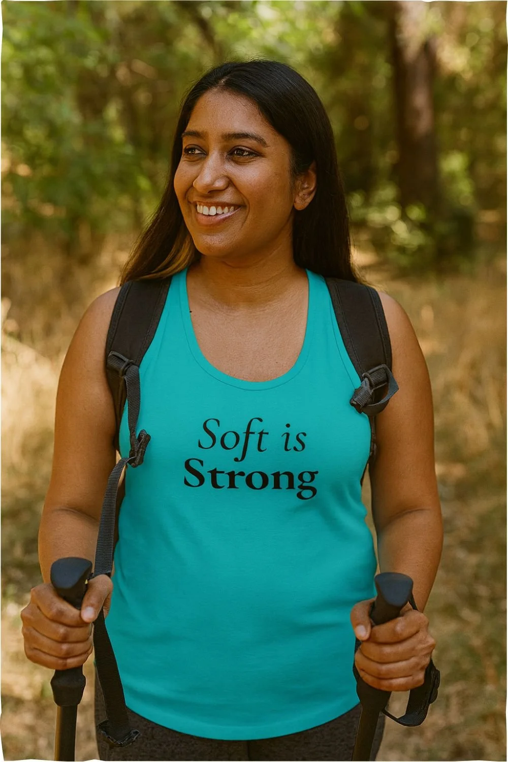 “Soft Is Strong” Racerback Tank | January Collection | Minimalist Strength + Grace Top for Moms