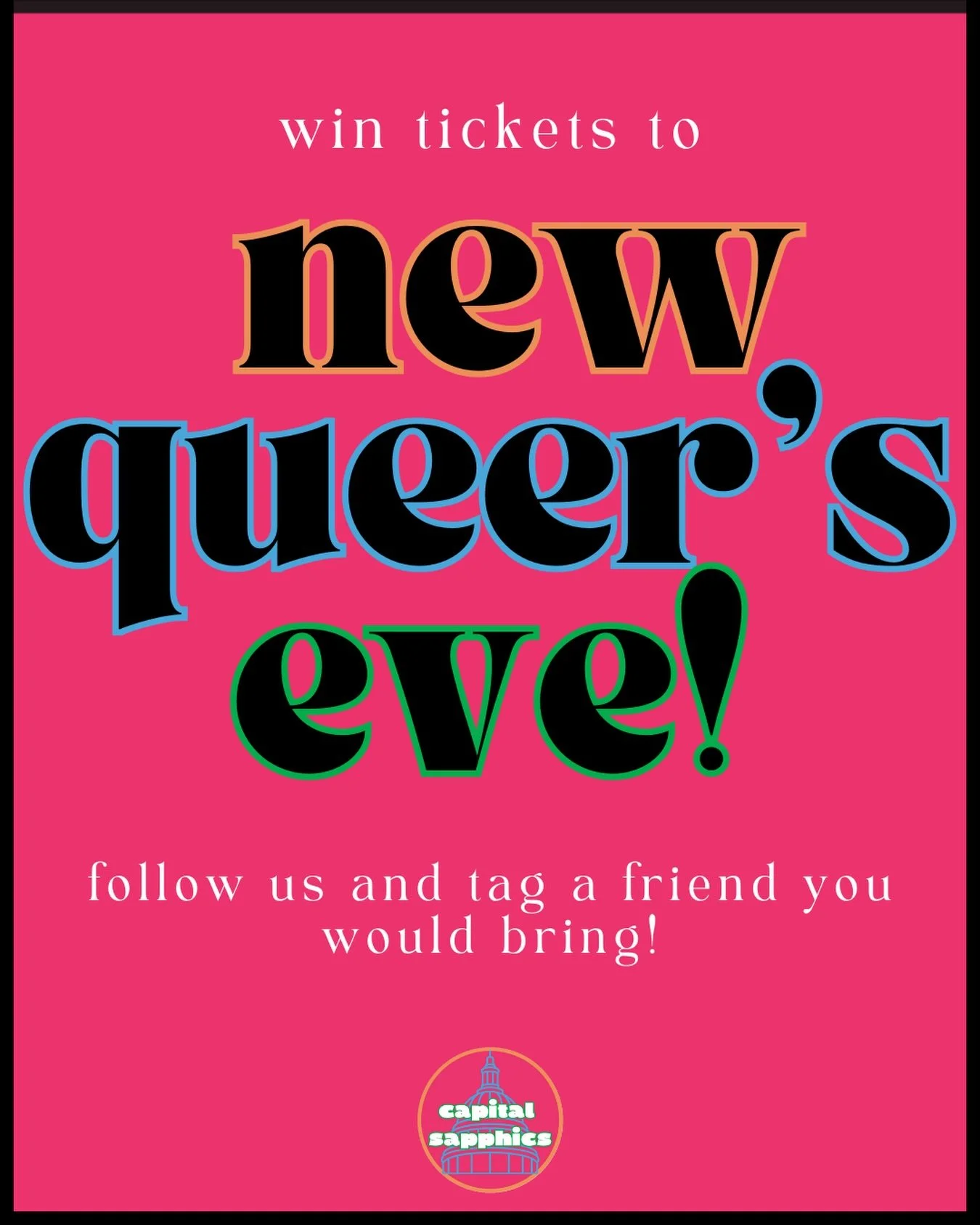 giveaway alert! 🔔 

we are giving away two tickets to our new queer&rsquo;s eve party at @numberninedc! 🌈✨ (shoutout @dchomos)

join us for a sapphic dj set by @djrijak, tarot readings from @yoojiflows, a complimentary midnight champagne toast and 