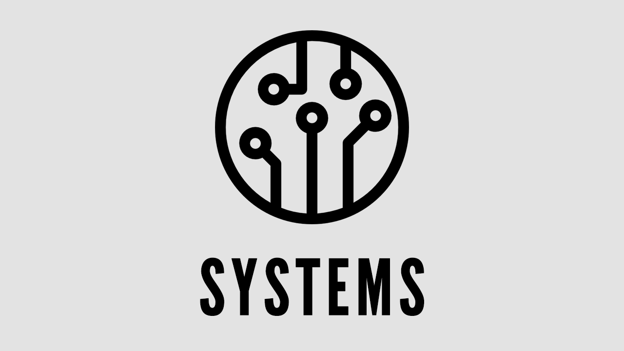 Logo with a circuit design inside a circle and the word 'SYSTEMS' below it.