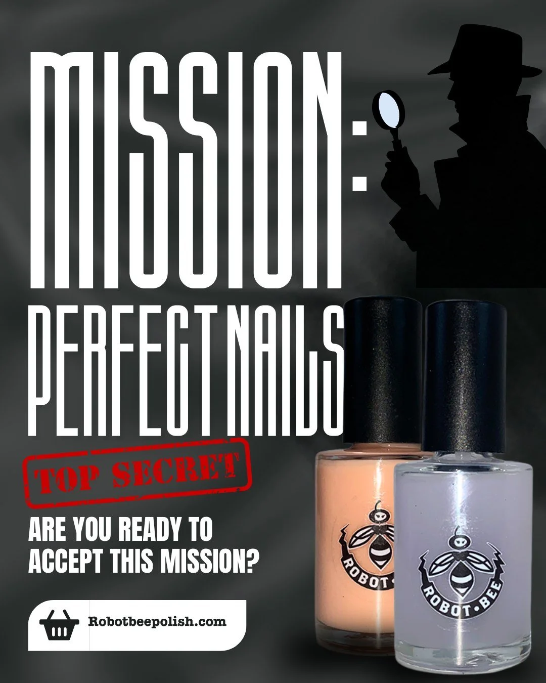 MISSION: PERFECT NAILS 🕵️&zwj;♀️ Your assignment, should you choose to accept it: deploy Agent &amp; Surface Calibrator, infiltrate the polish zone, and achieve flawless, mission‑ready nails. 💅✨To complete the mission, secure your gear at robotbeep