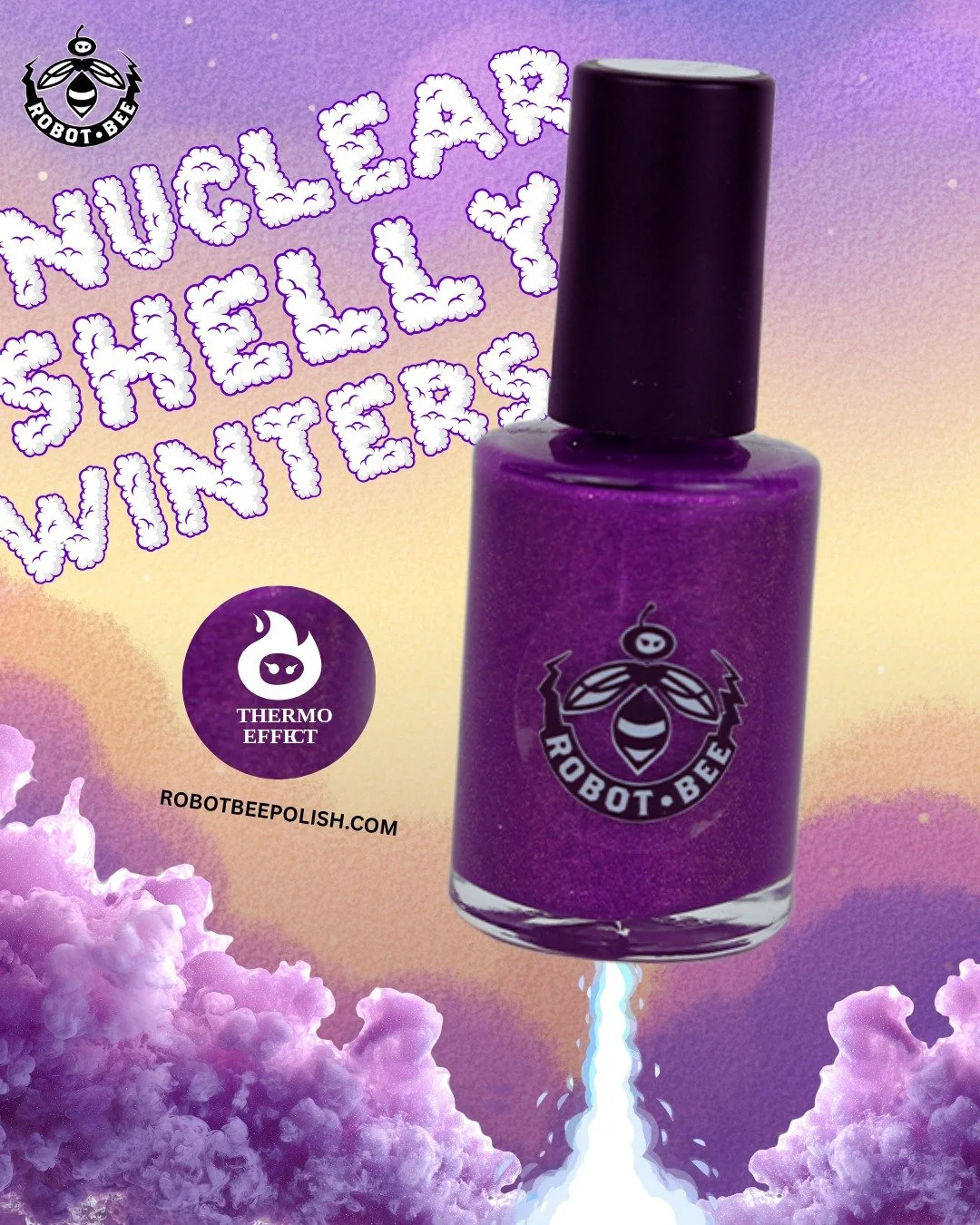 Fan Favorite 🌟💅 A mood ring? No. A moment. Nuclear Shelly Winters flips from mysterious purple to carefree teal with every temperature change✨ Bringing shimmer, drama, and a little bit of chaos to your manicure. 💜 Shop now at RobotBeePolish.com 🛒