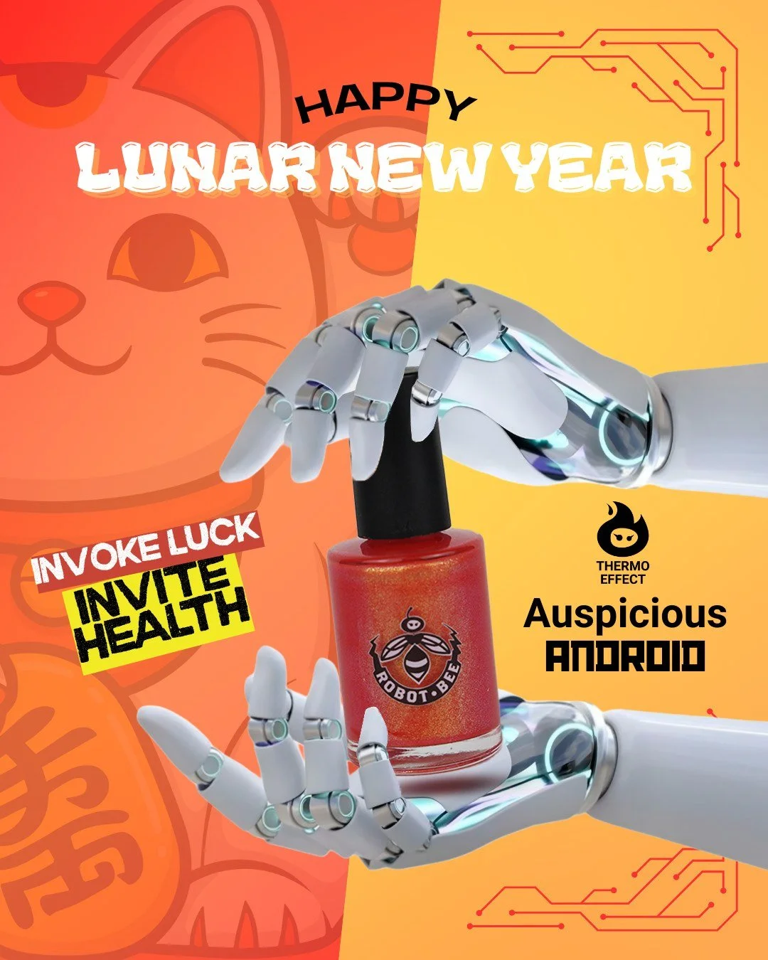 Celebrate the Year of the Horse 🐎✨This Lunar New Year, step into new beginnings with a shade made for bold moves and brighter days. 💅 From Auspicious Red to Prosperous Gold, Auspicious Android shifts like fortune in motion. For a limited time, it&r