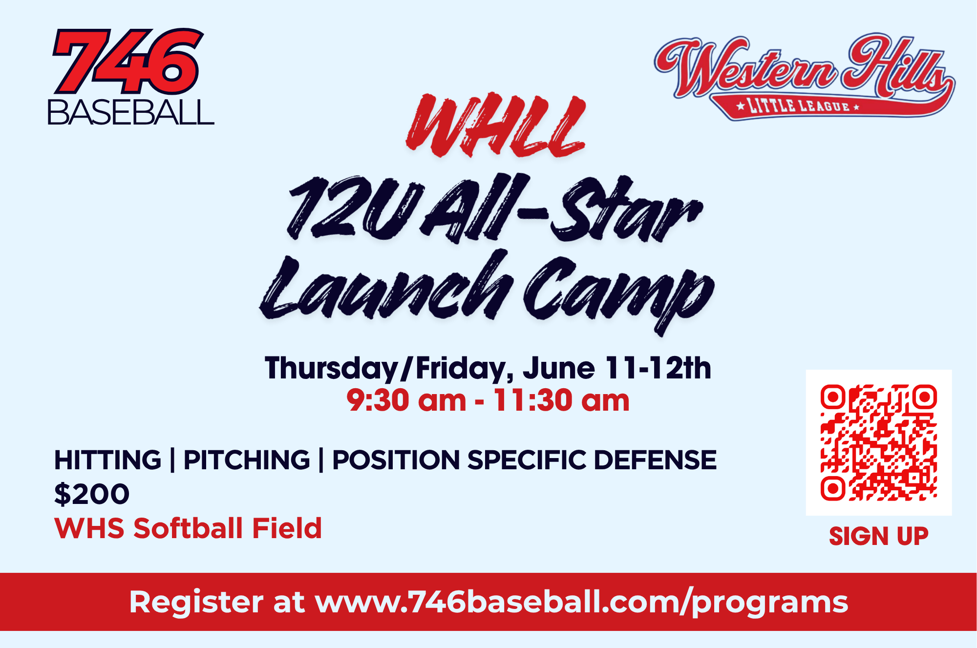 WHLL 12U All-Star Launch Camp