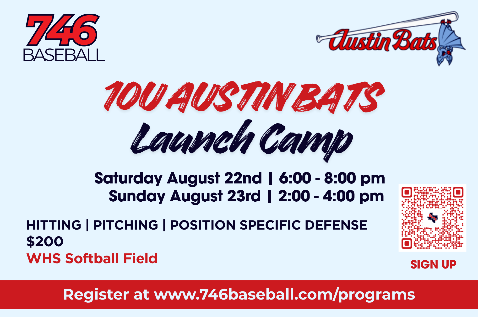10U Austin Bats Launch Camp