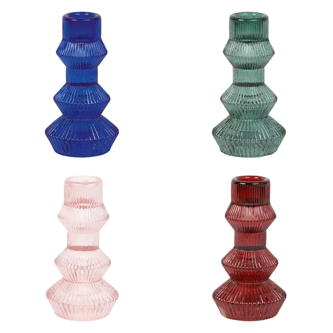 Ribbed 3-Tier Candle Holders | Starter Set |