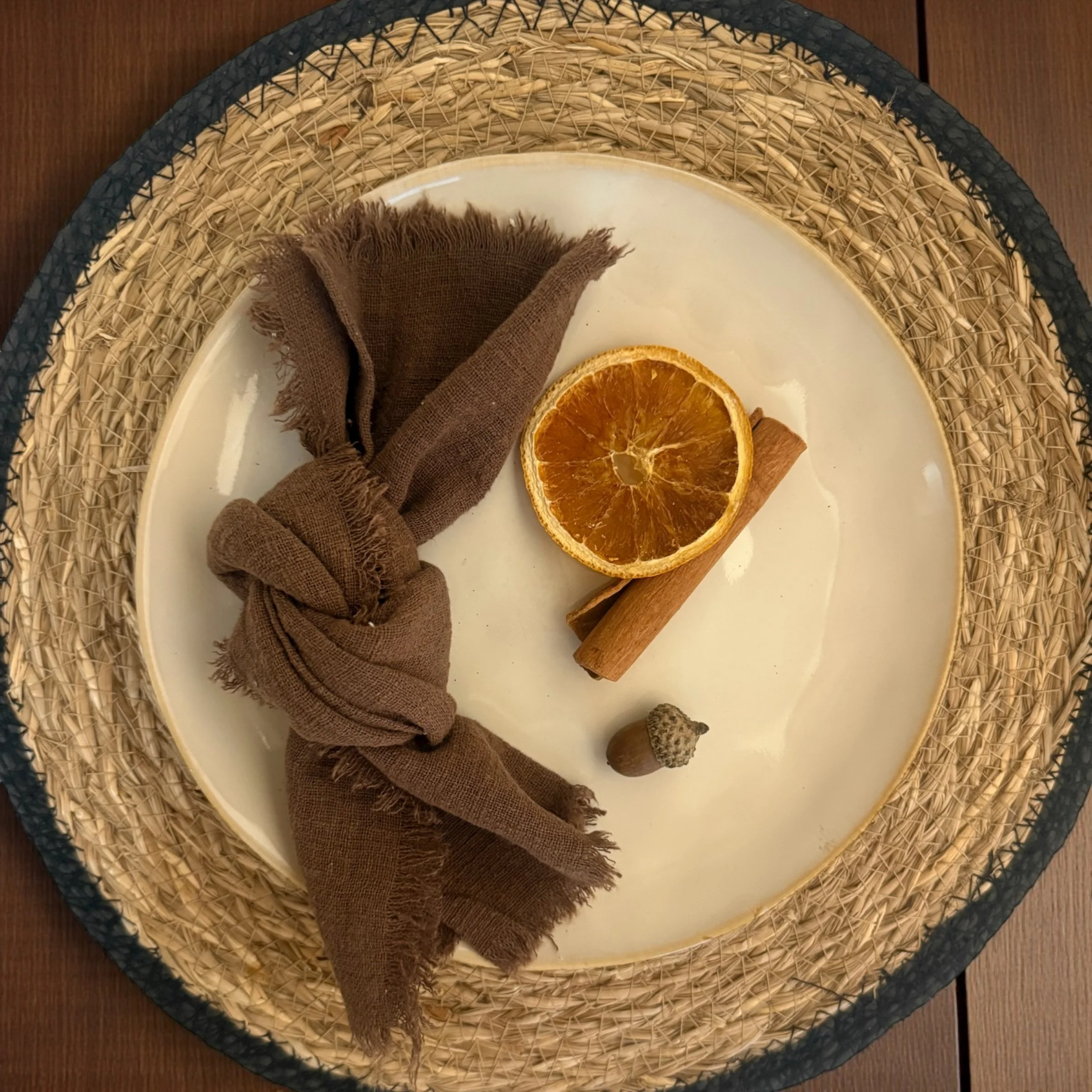 100% brown cotton napkin (set of 2)