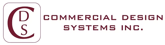 Logo for Commercial Design Systems Inc. with stylized 'D' and 'C' intertwined.