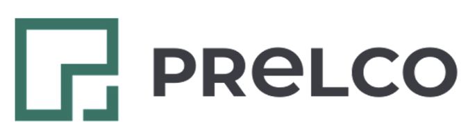 Prelco logo featuring a green geometric shape and the company name in black text.
