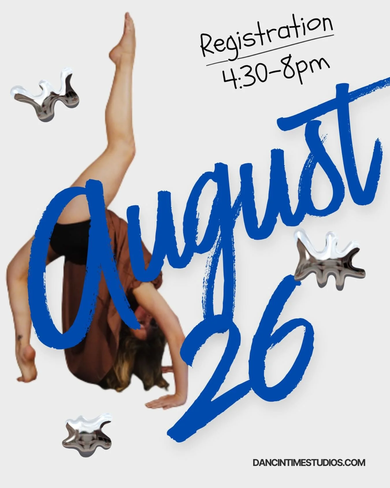 📅 Tuesday, August 26 | 4:30&ndash;9PM
✨ Join us at the studio to register!
Can&rsquo;t make it? No problem - email us at dancintimestudios@yahoo.com.

📍 979 Mt Aetna Rd, Hagerstown, MD