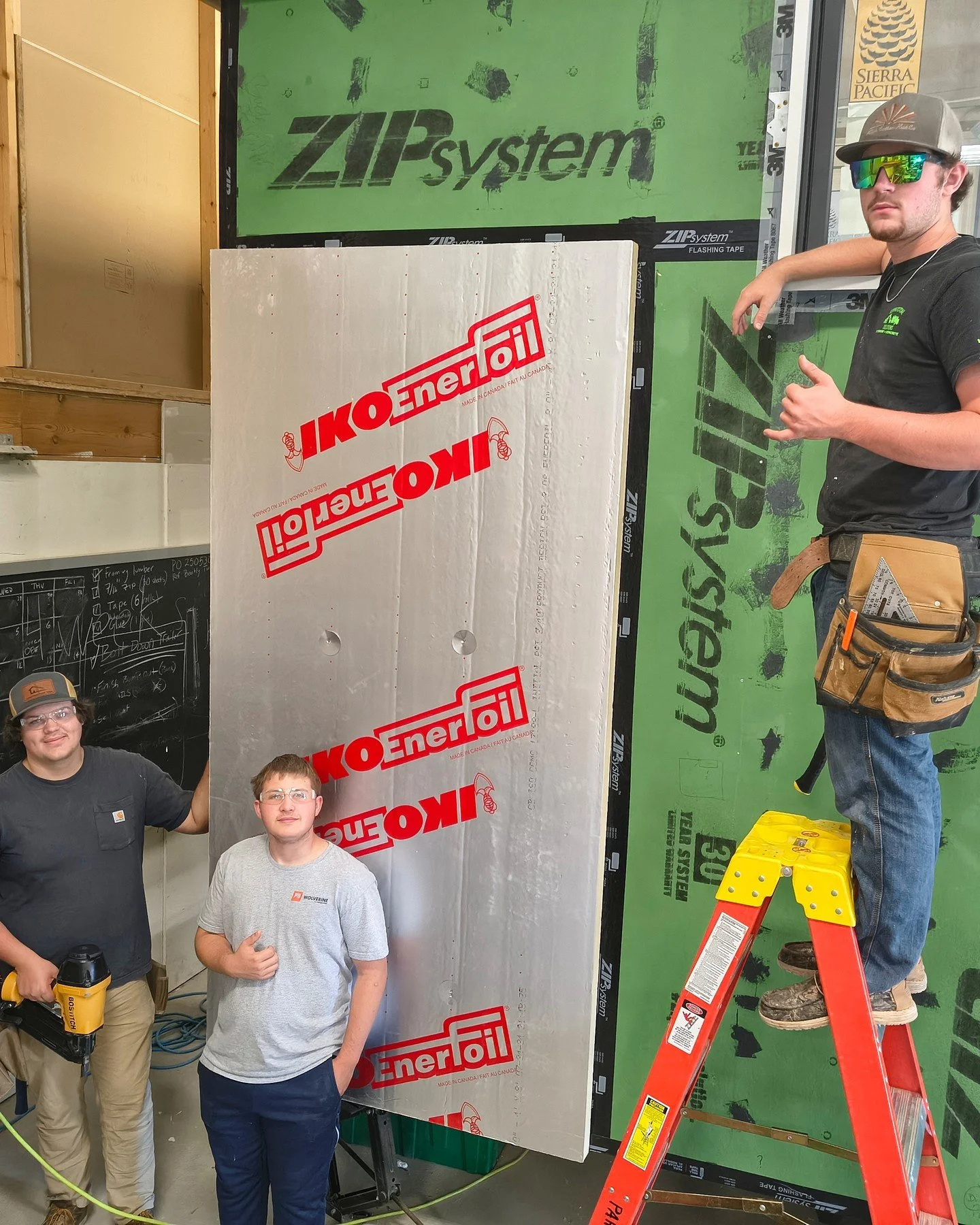 This year, senior students in the Construction Technology 2 program at Hannaford Career Center continued building a tiny house on wheels. 🏠 

They buttoned up the exterior with foam-board insulation, trim, and cladding, installed electrical boxes an
