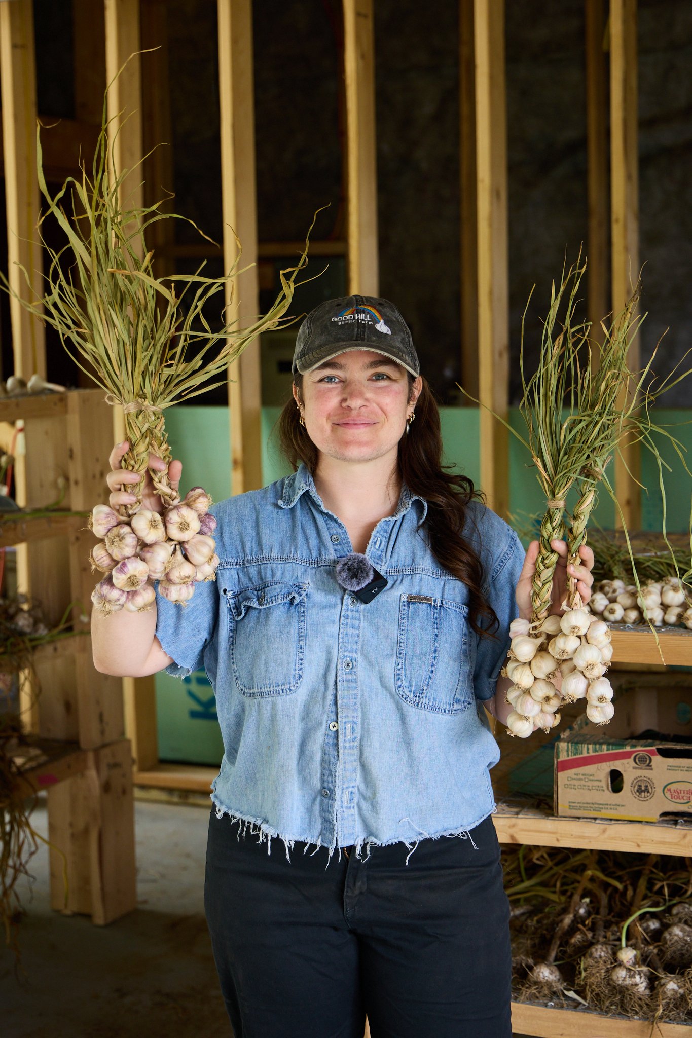 In Hardwick, Kole and Andy of @goodhillfarmvt are deep in this season's garlic harvest, processing thousands of bulbs in their new curing barn. 🧄🧄

Each year they grow six varieties of cold-climate culinary garlic, sold as variety boxes, plus garli