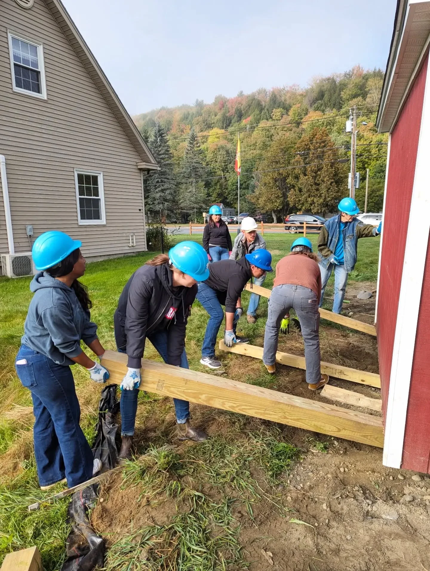 Last week, part of our team spent the day volunteering with @cvhabitat4humanity at a triplex in Northfield 🏡, a project we're proud to help finance through our Career Tech Ed loan program.

Here's what we accomplished:
💪 Moved sheds
🪨 Spread stone