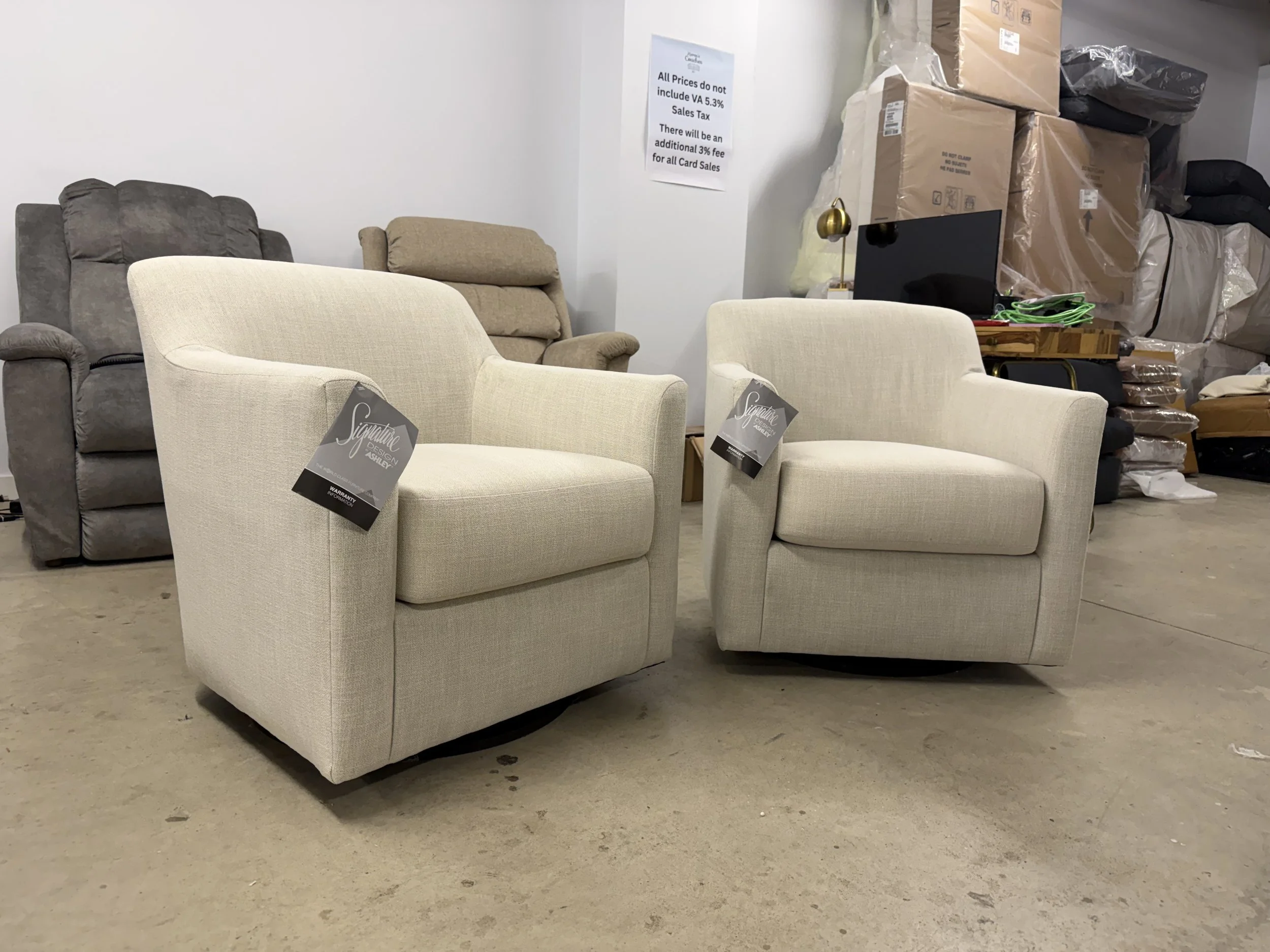 Linen Swivel Accent Chairs