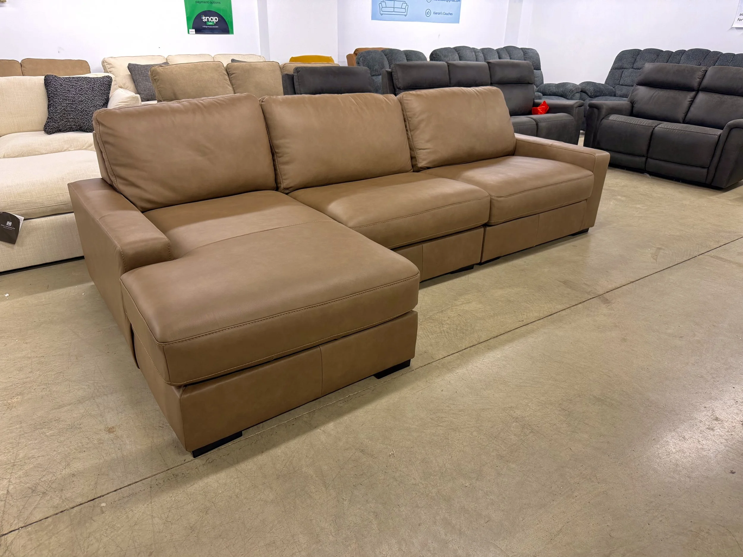 3 Piece Leather Sectional