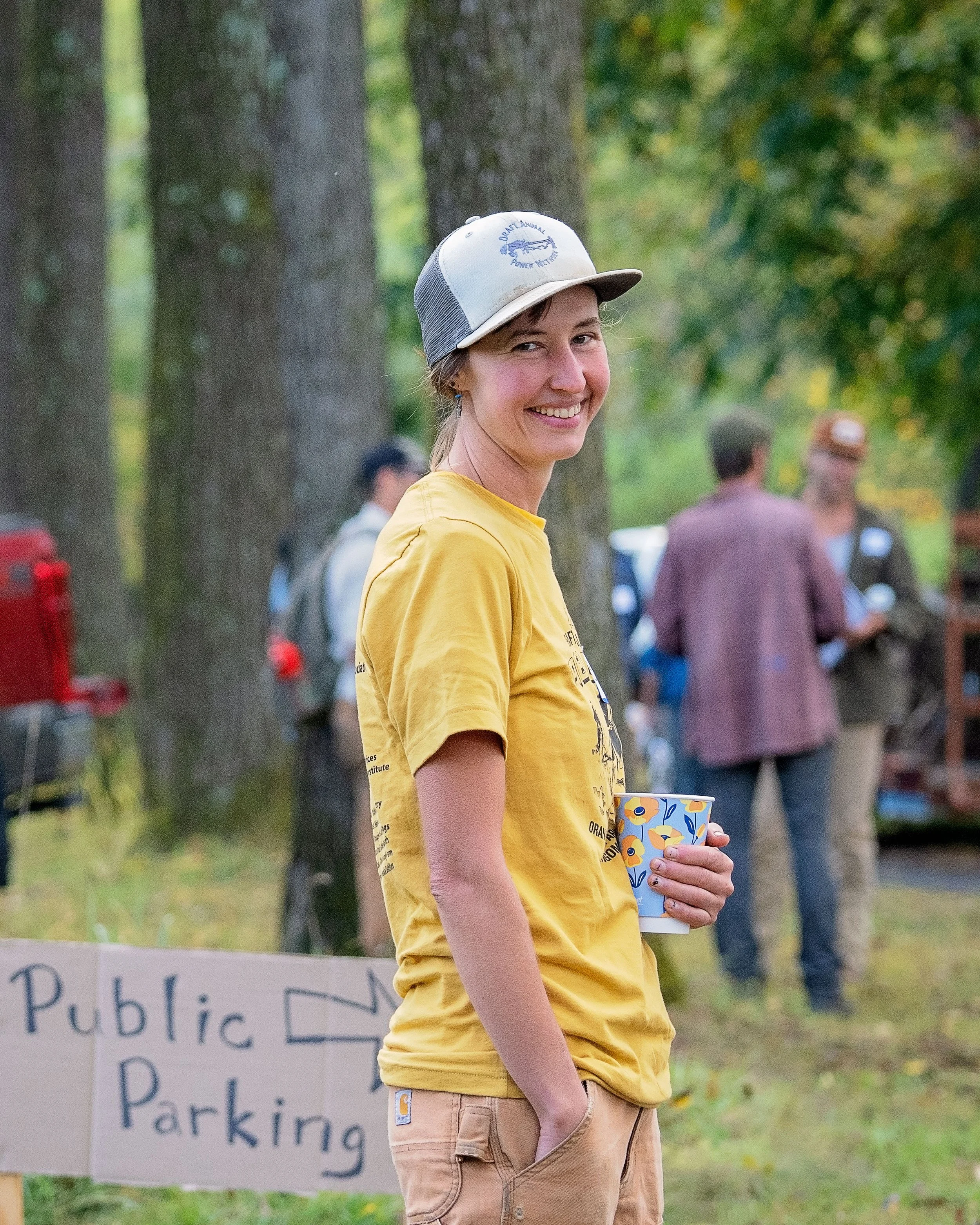 Smiling young farmer at Draft Animal Power Field Days 2024. Carole Wiley photo.