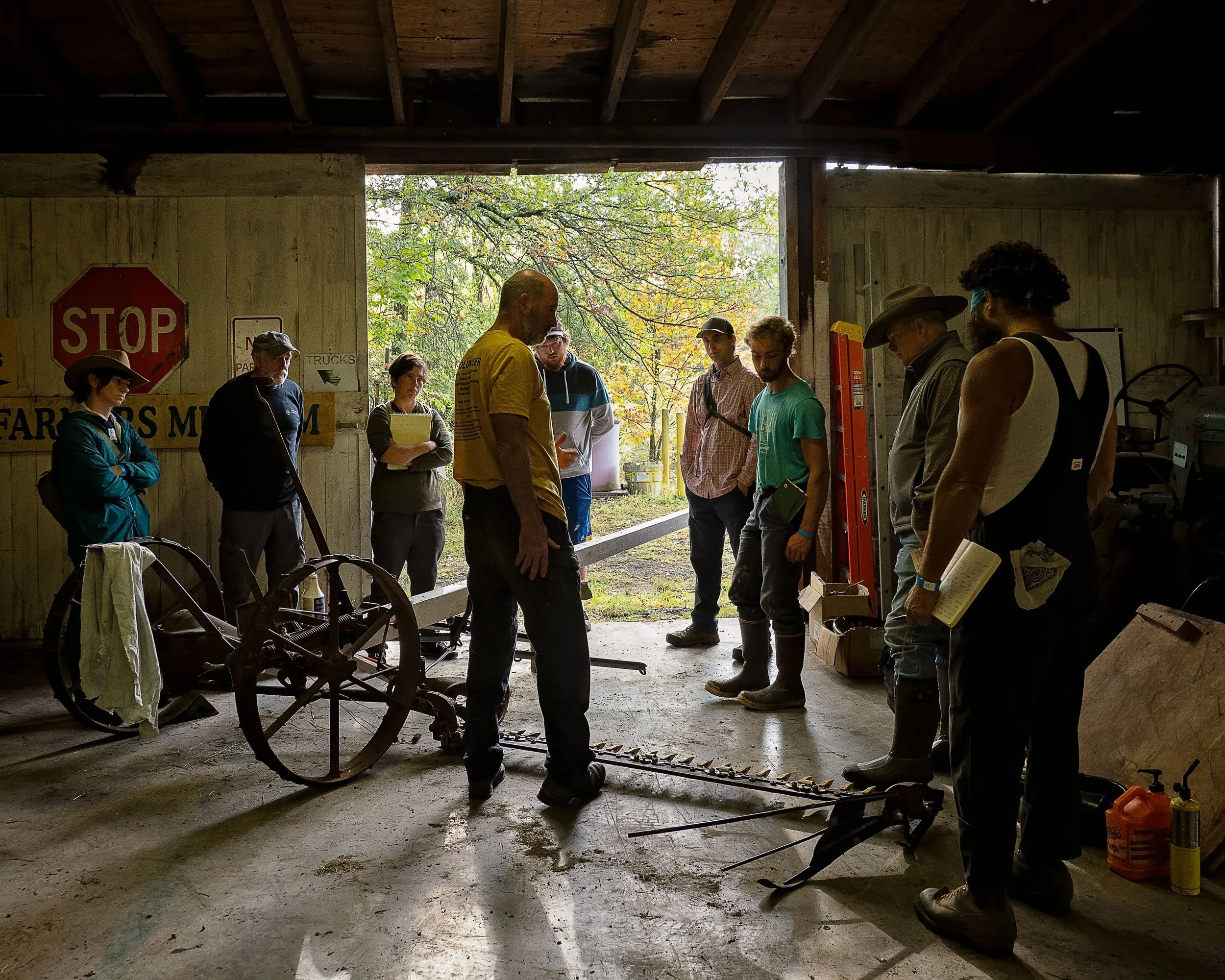 Black smith and farm equipment workshop at Draft Animal Power Field Days 2024. Carole Wiley photo.