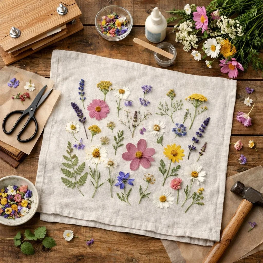 Pressed Flower Tea Towels