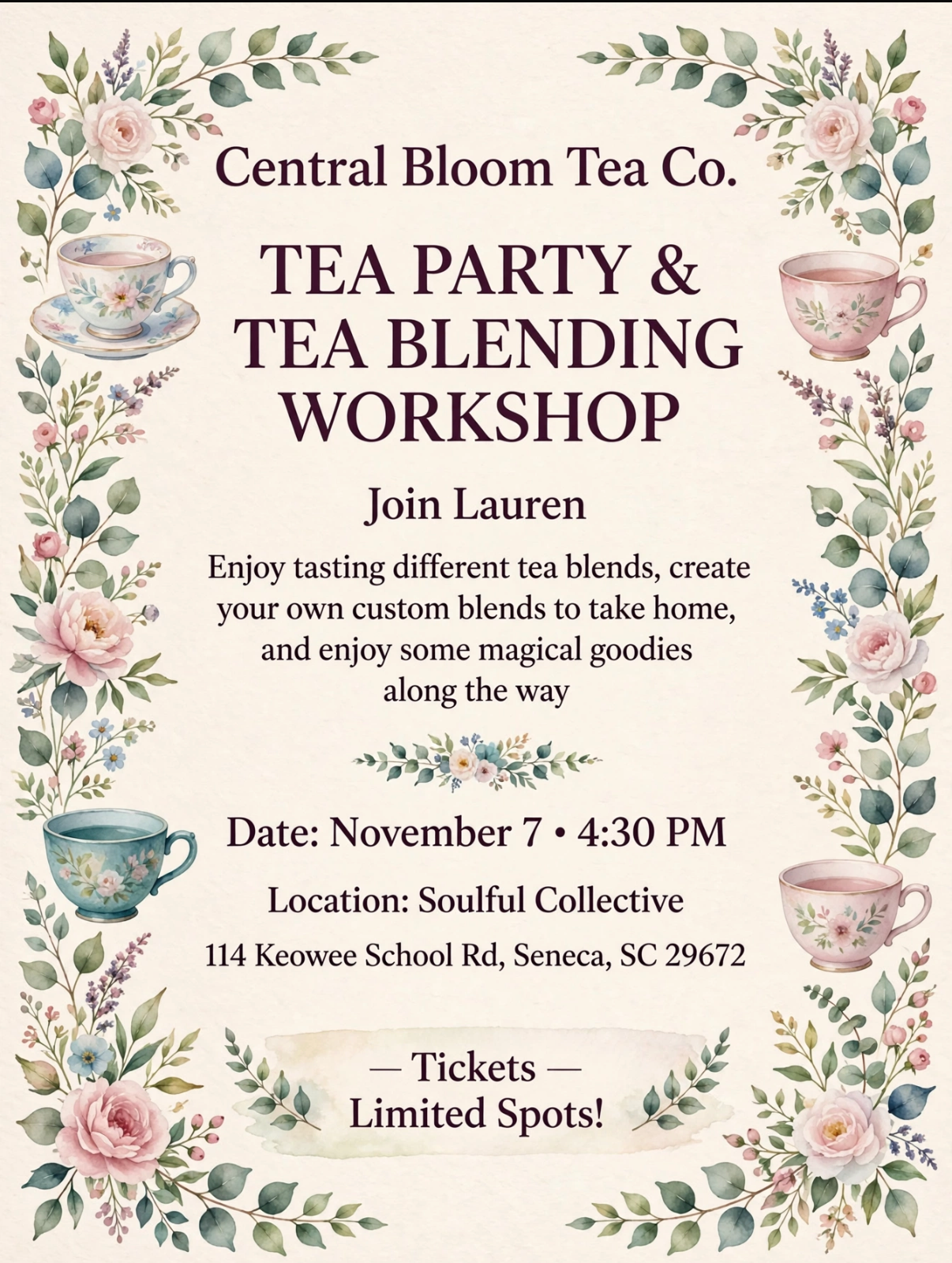 Tea Party and Tea Blending Workshop