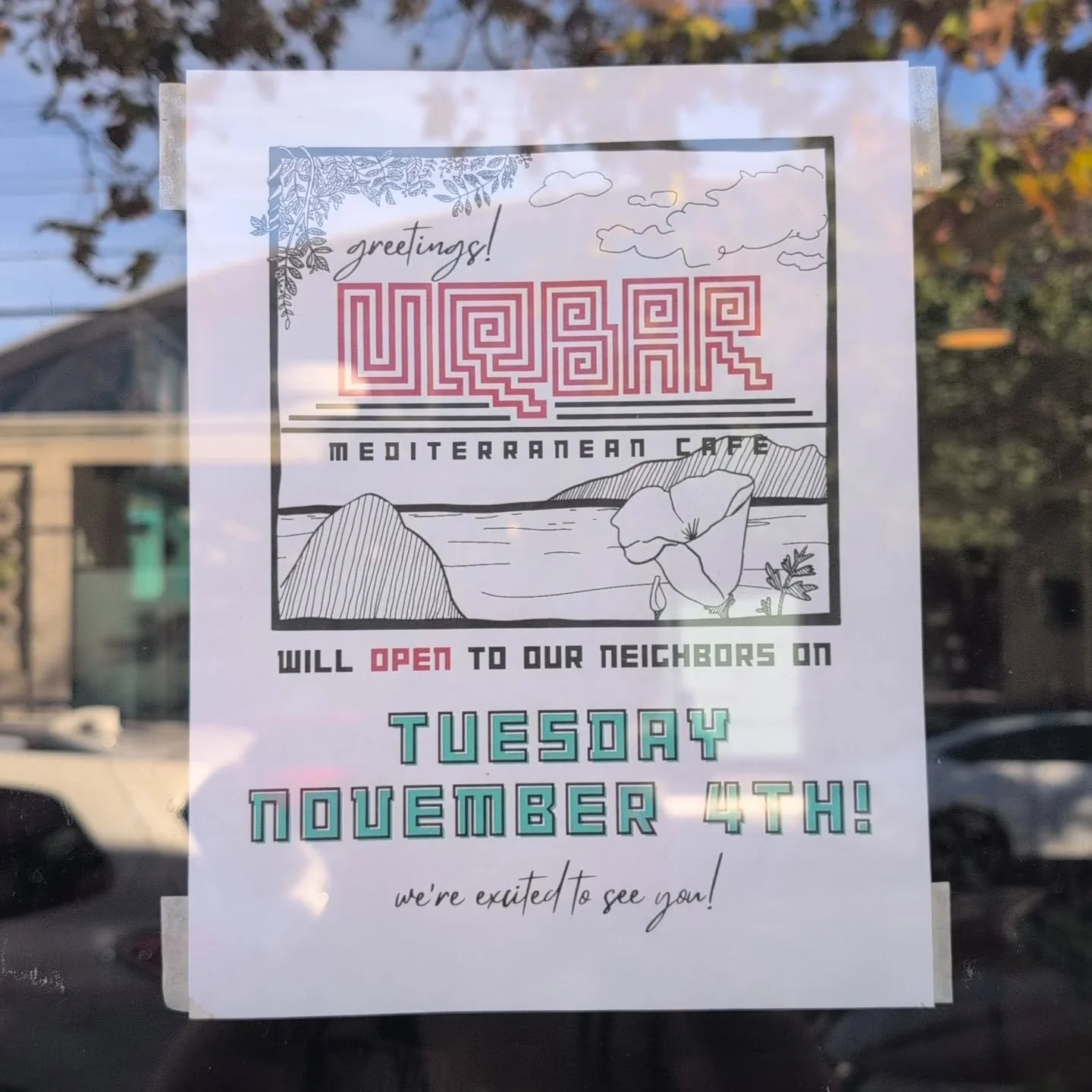 EXALTATION!

UQBAR Cafe is soft open! We can't wait to see you! 

Open Tuesdays - Saturdays from 8am to 2pm. Closed Sundays and Mondays. 

2265 5th Street, through the teal gate
Berkeley, CA 94710
