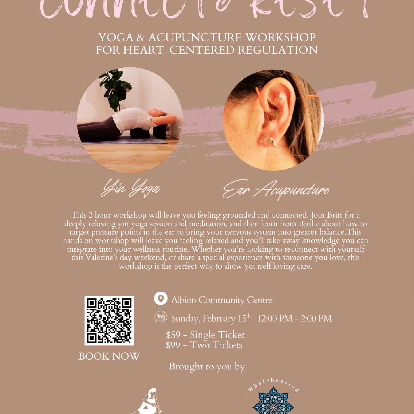 New event coming your way Feb 15th in collaboration with Om:the practice. Check post for details and scan qr code to purchase.