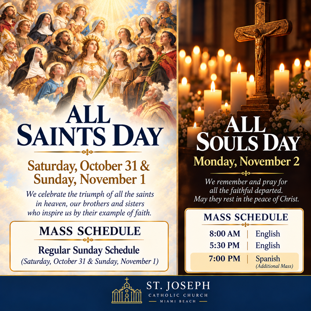 Solemnity of All Saints & The Commemoration of All the Faithful Departed