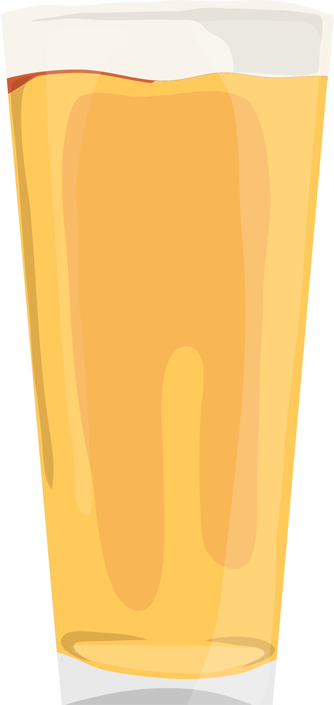 A close-up digital illustration of a glass of beer with a foamy head at the top.
