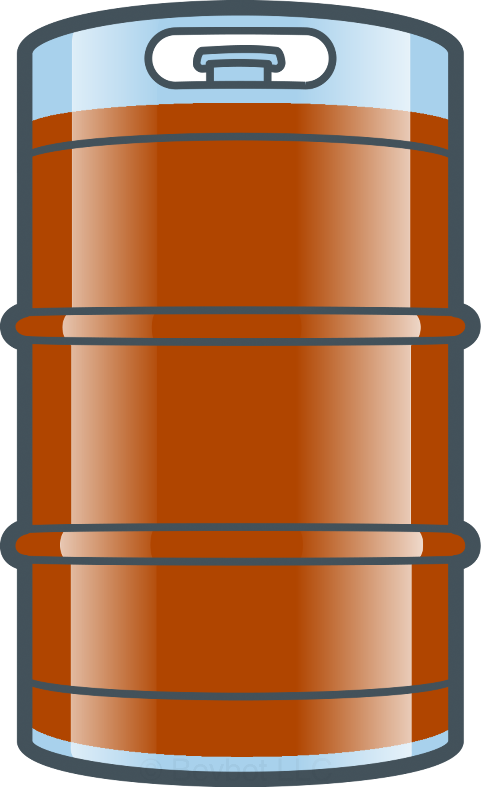 An illustration of a stack of three brown soda cans with a pull tab on top, set against a dark background.