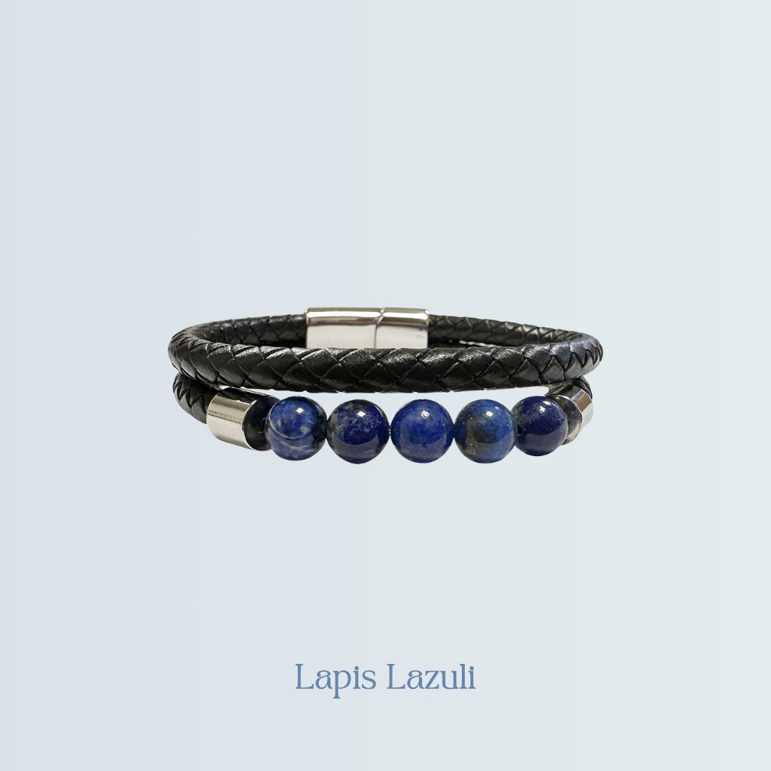 Bracelet Homme 2 rangs cuir + Lapis Lazuli.png