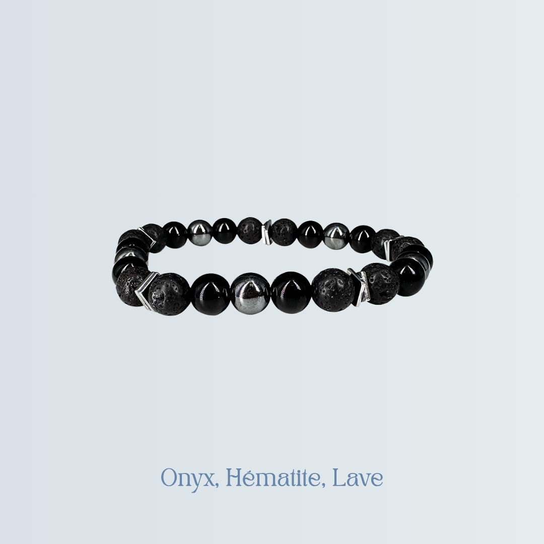 Bracelet Homme Onyx, Hématite, Lave.png