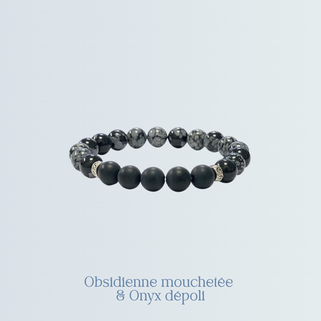 Bracelet Homme Obsidienne mouchetée+Onyx.png