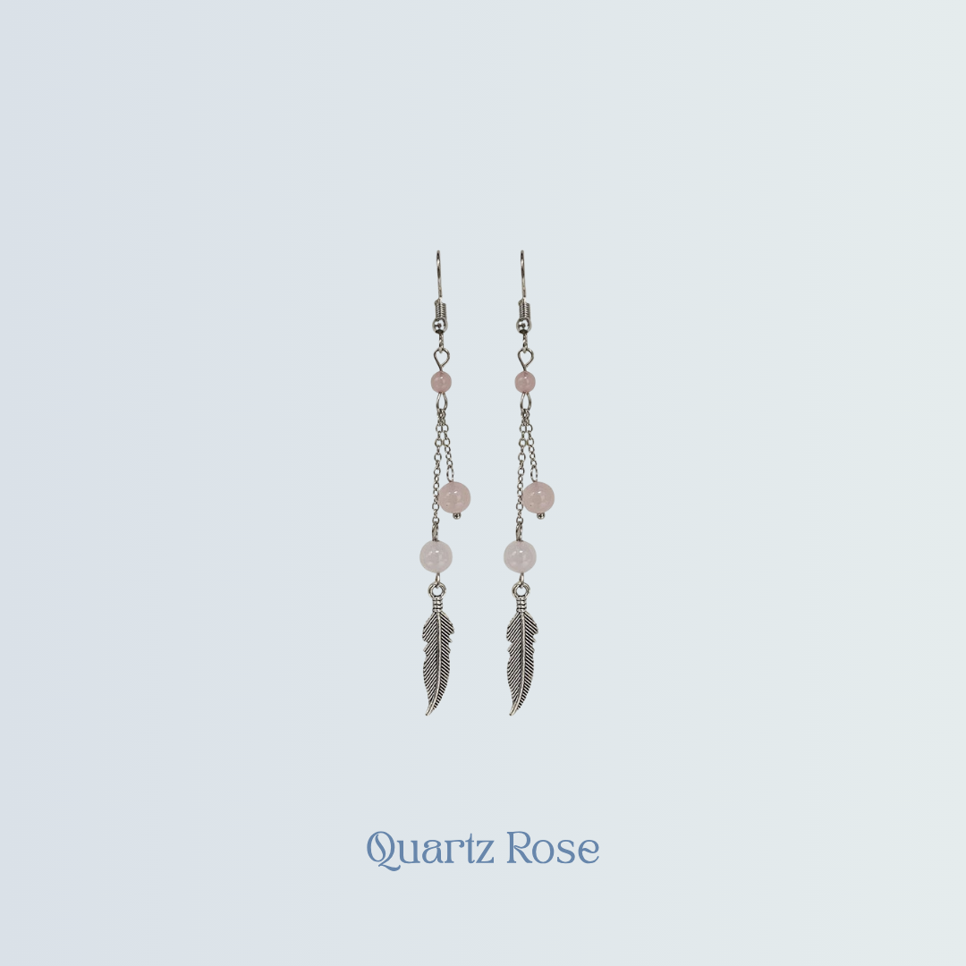 Boucles d’oreilles “plumes” Quartz Rose.png