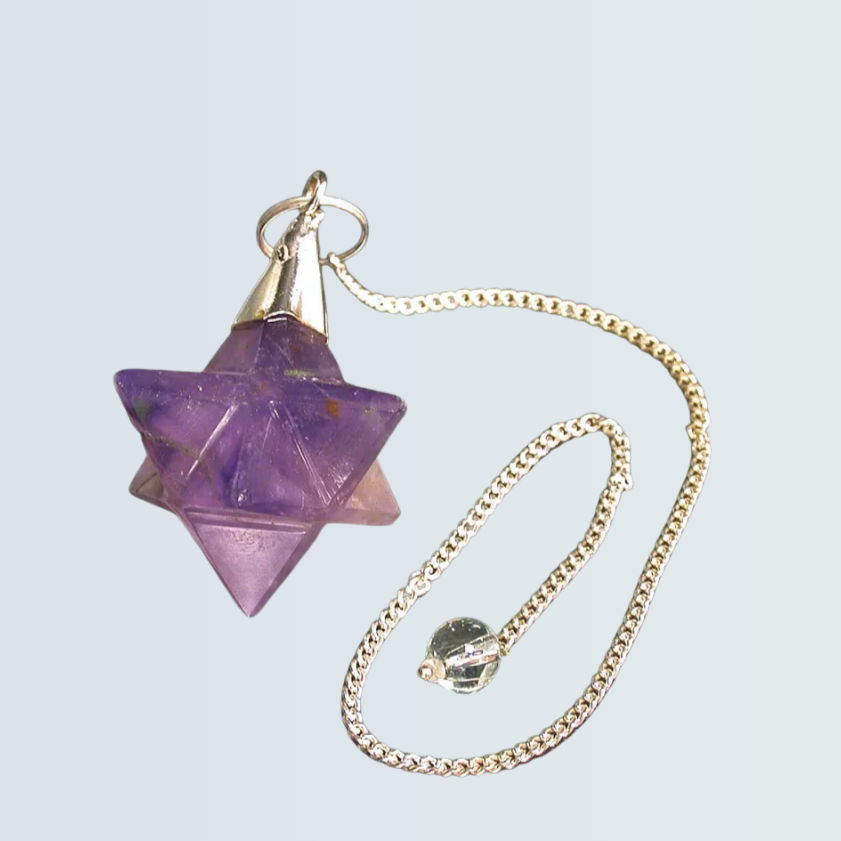 Pendule Merkaba en pierre naturelle