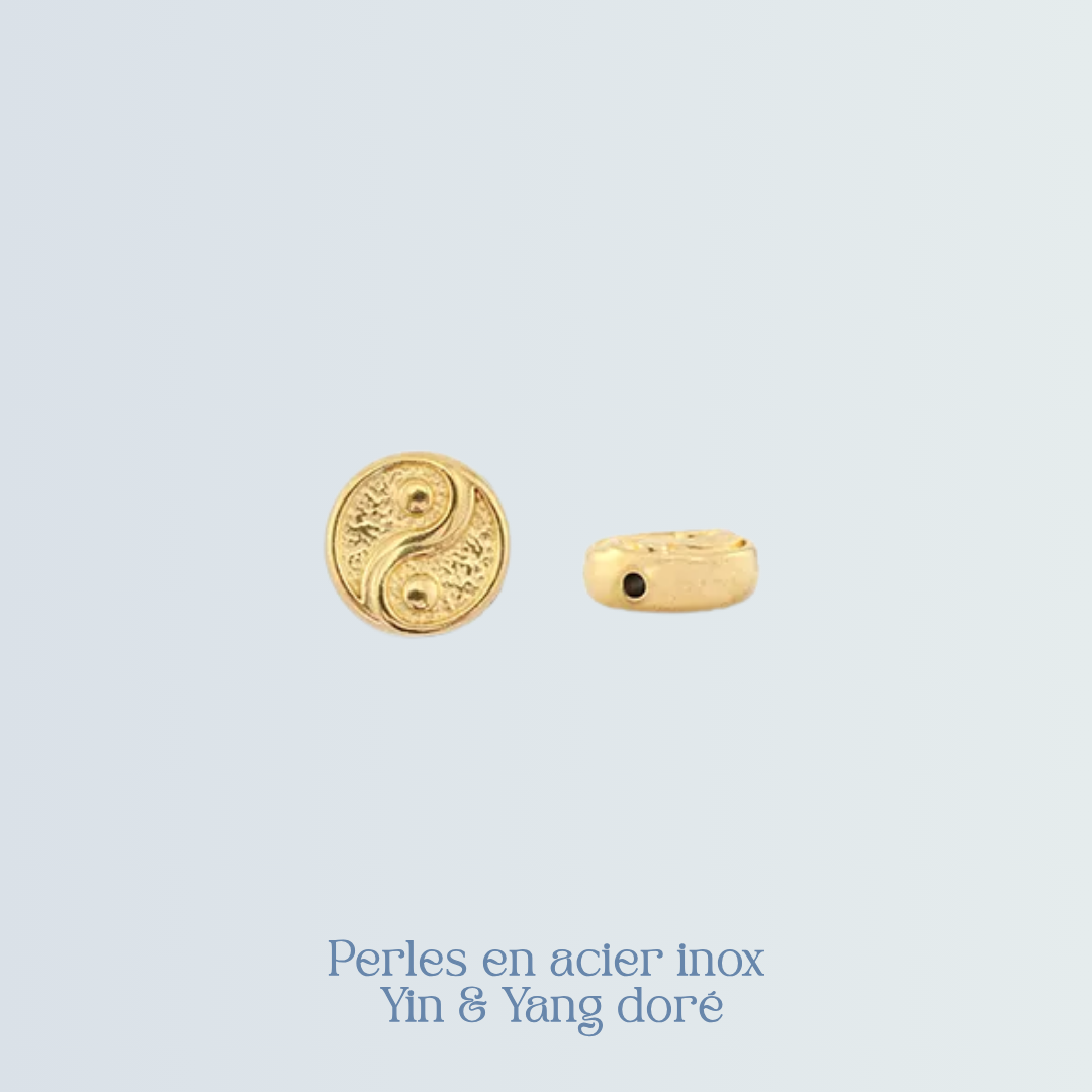 Perles en acier inox Yin & Yang doré.png