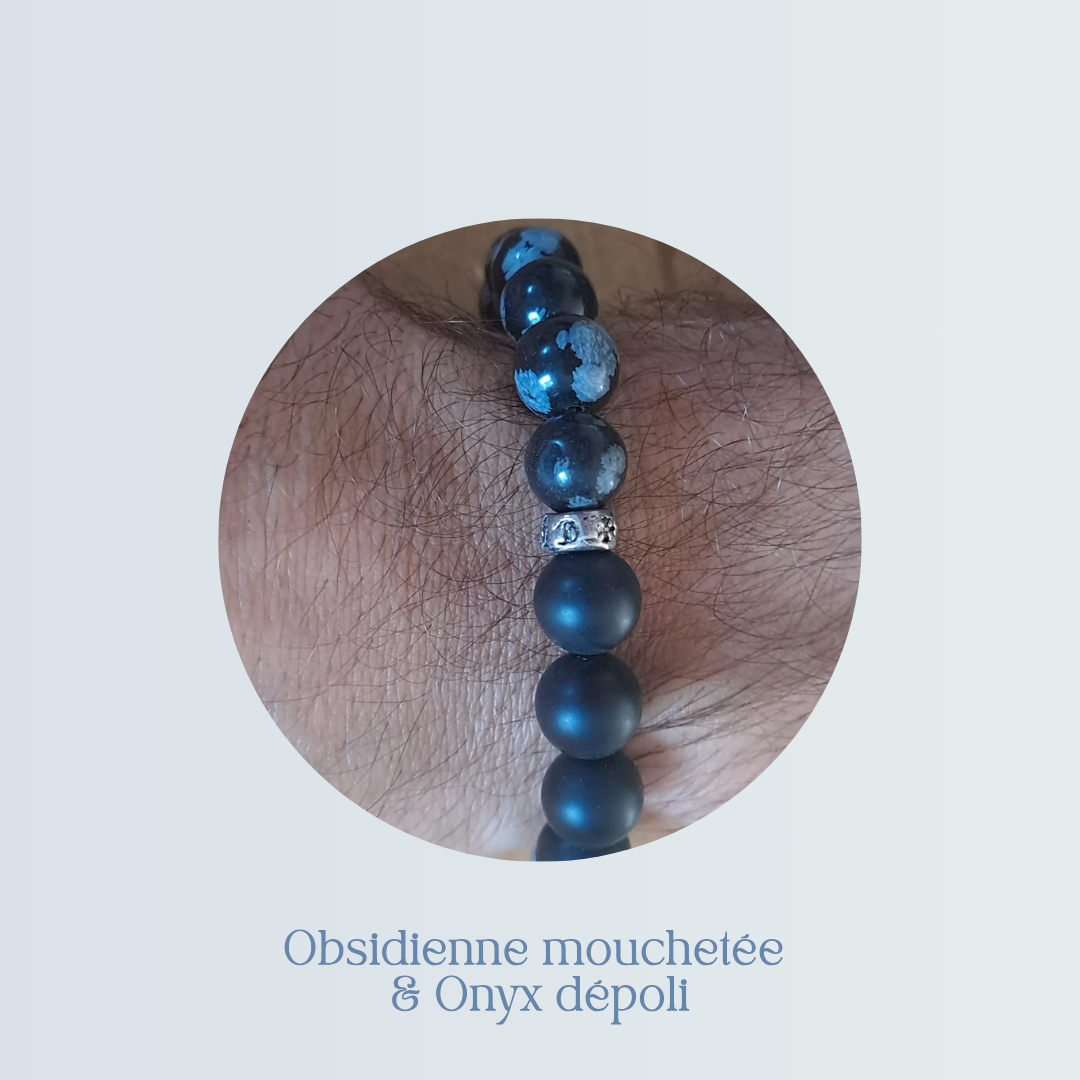 Bracelet Homme Obsidienne mouchetée+Onyx.png