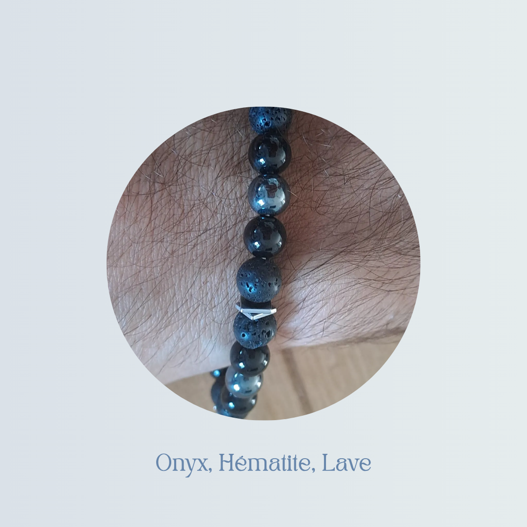 Bracelet Homme Onyx, Hématite, Lave.png