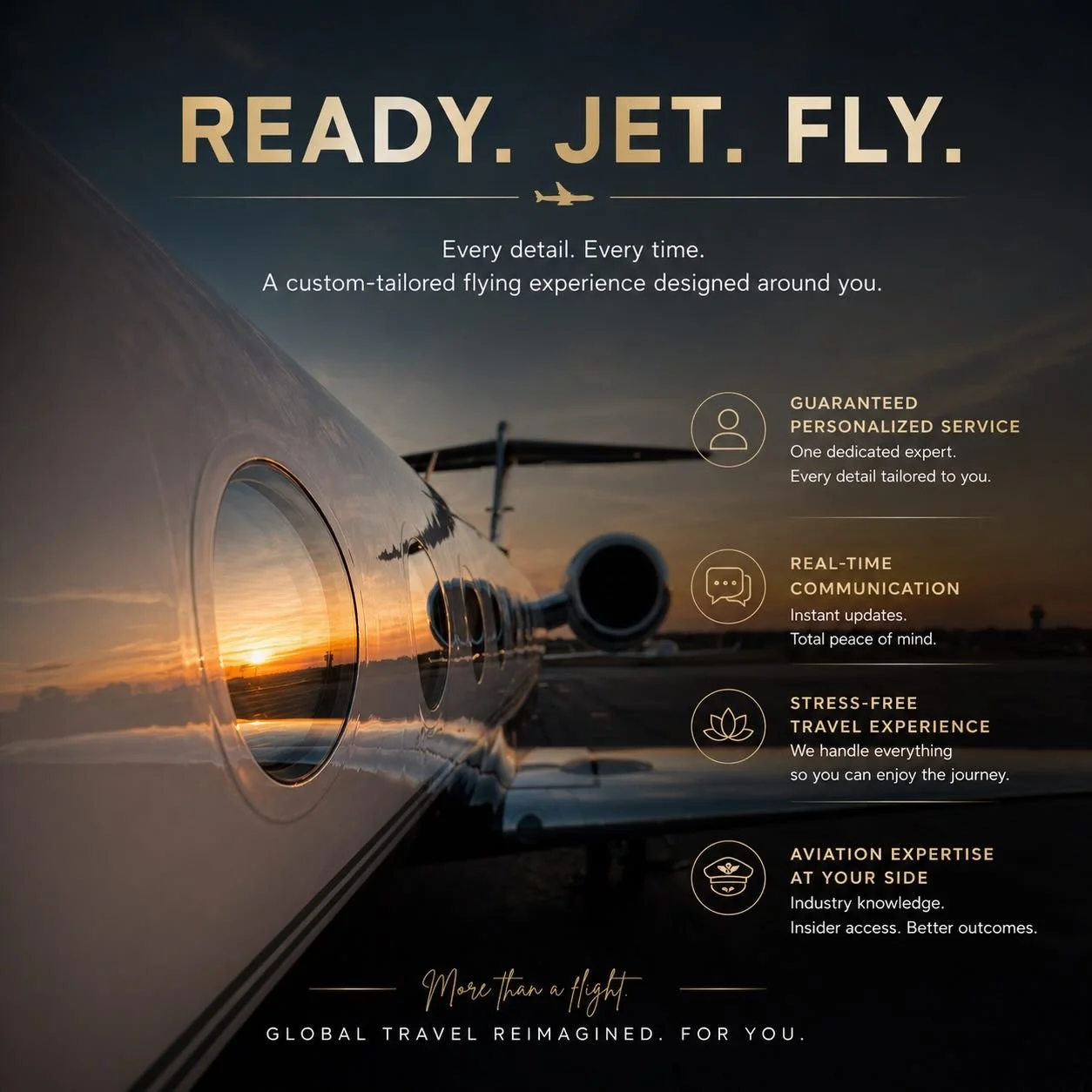One point of contact. That&rsquo;s it.

When you fly with us, you are not routed through departments, assistants, or call centers. Every detail is handled directly and personally, with full awareness of your preferences, schedule, and standards.

No 
